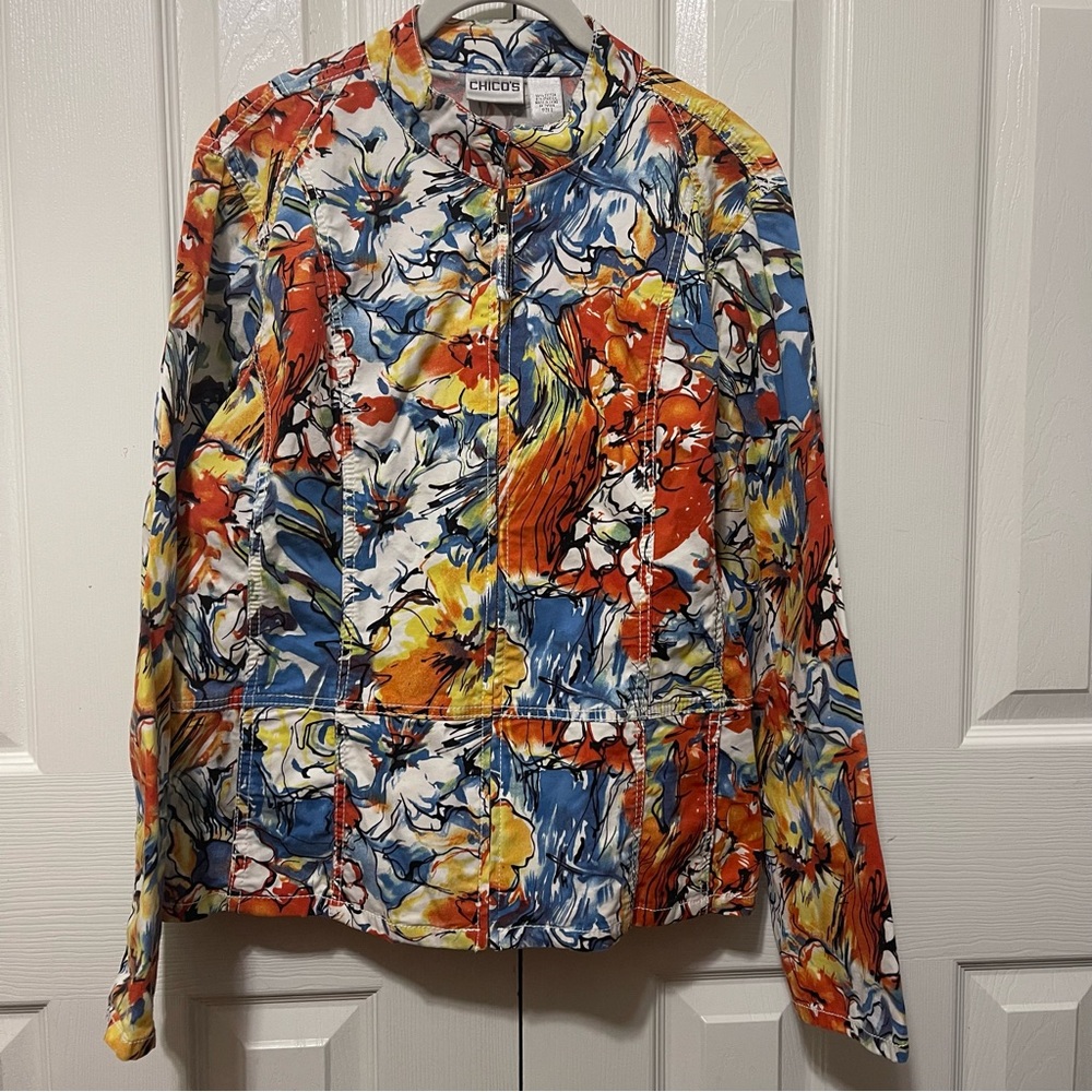 Chico's Floral Jacket Size Medium (Chico’s 2)